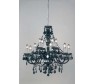 308-8+4BL 12 Light Black Chandelier